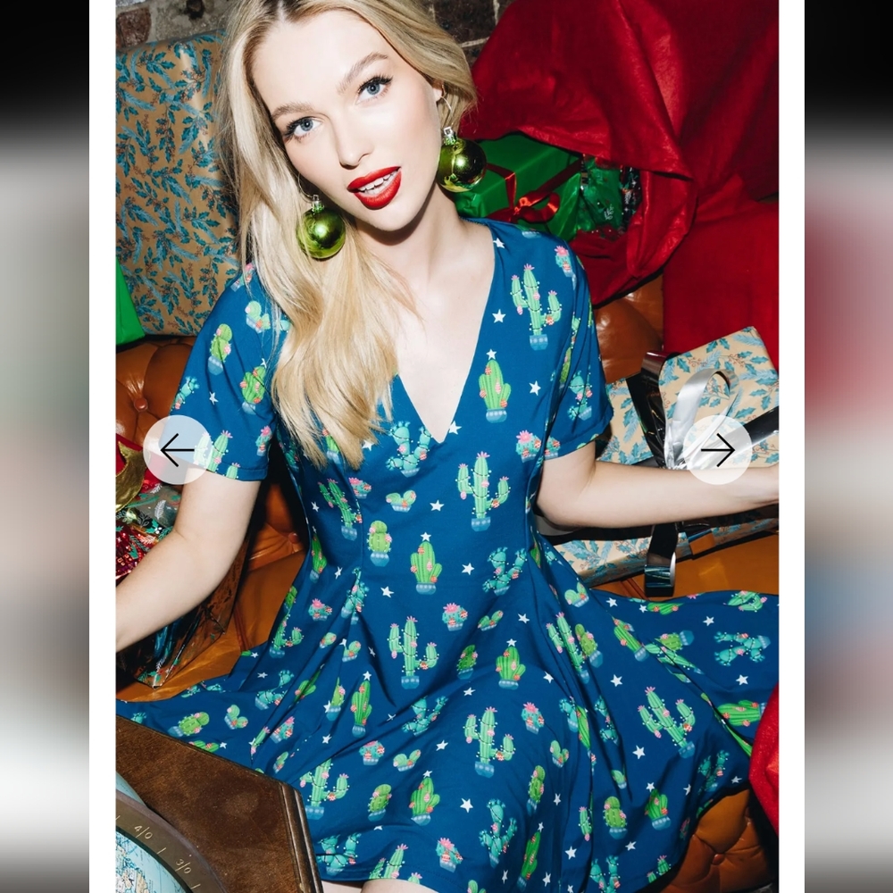 Blackmilk It's Begining To Look A Lot Like Cactus Evil V Dress Christmas